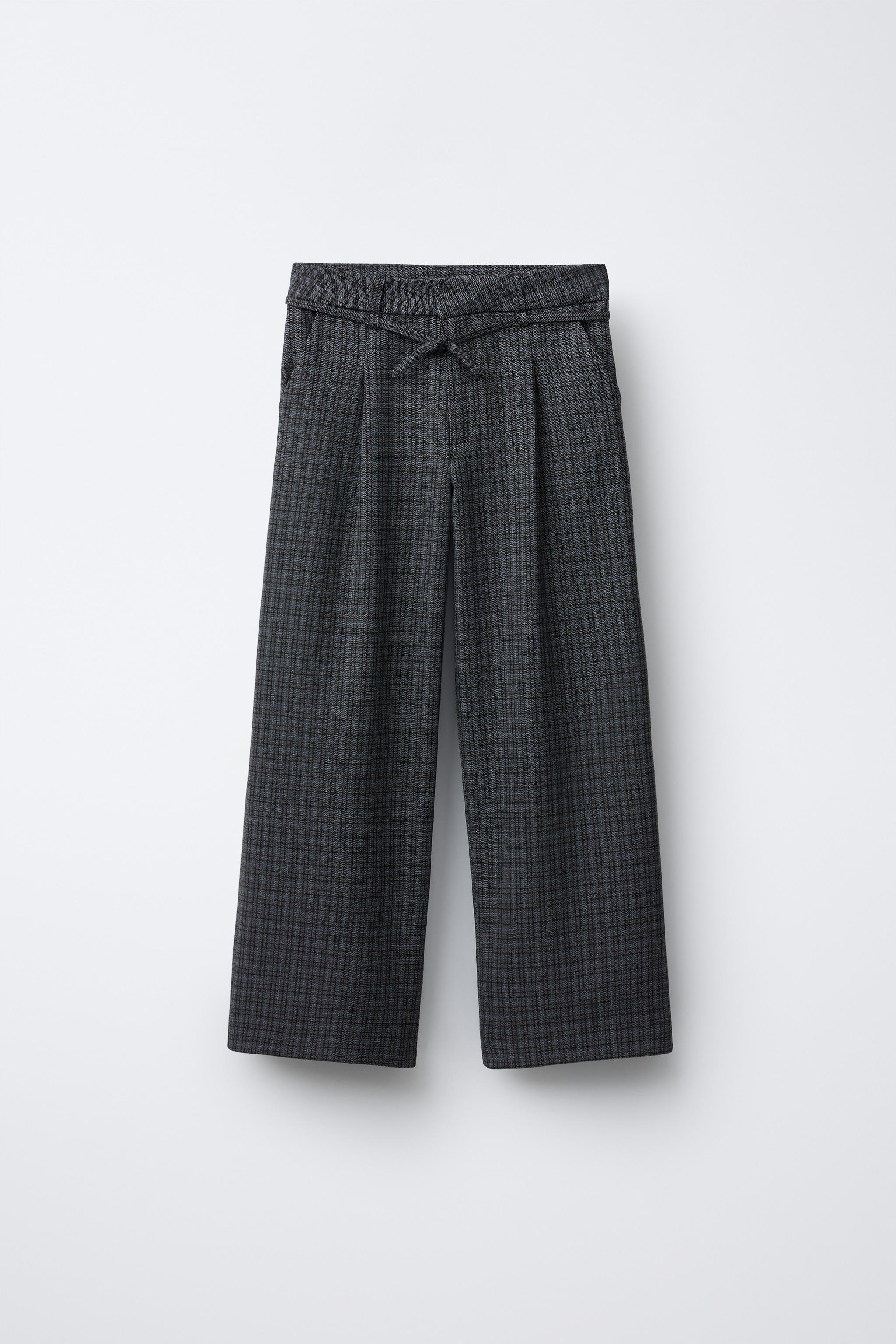 PLAID DRAWSTRING PANTS